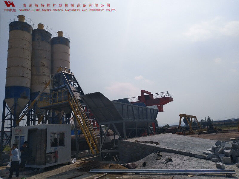 HZS75ued网站搅拌站---卧轴主机高效节能-青岛辉特机械