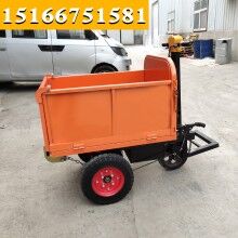 省时省人工！电动手推式工程翻斗车 手推车工地水泥砂浆运输车